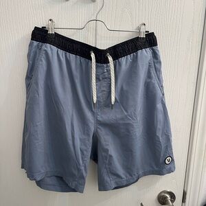 Vuori Men's Athletic Shorts in Light Blue and Black